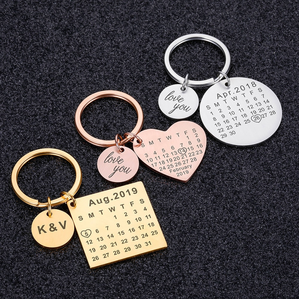 Couple Calendar Keychain