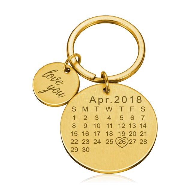 Couple Calendar Keychain