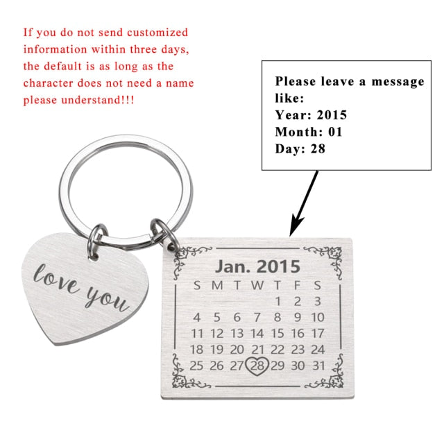 Couple Calendar Keychain