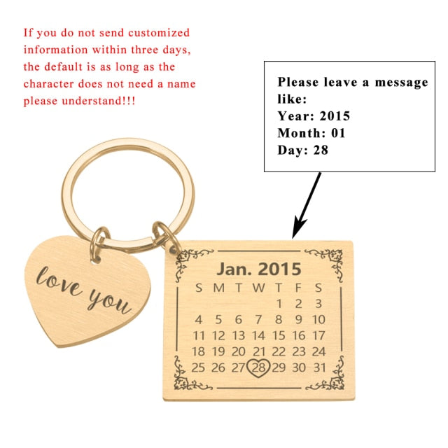 Couple Calendar Keychain