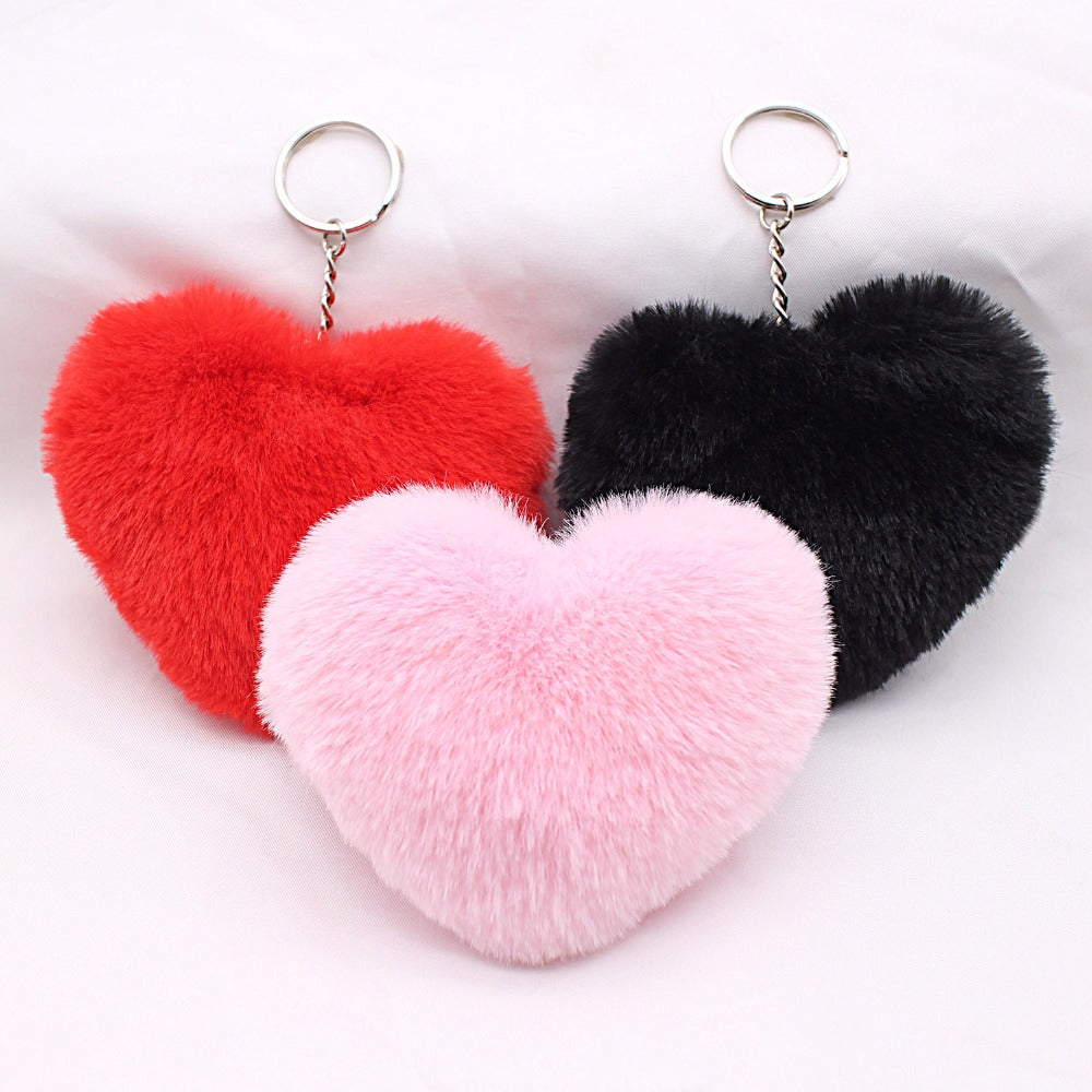 Heart Pom Pom Keychain