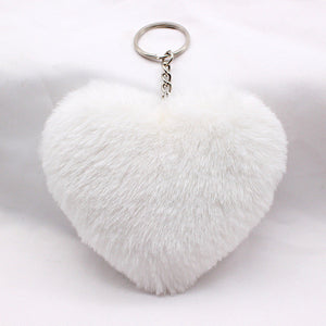 Heart Pom Pom Keychain | My Couple Goal Red