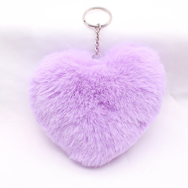 Heart Pom Pom Keychain | My Couple Goal Light Pink