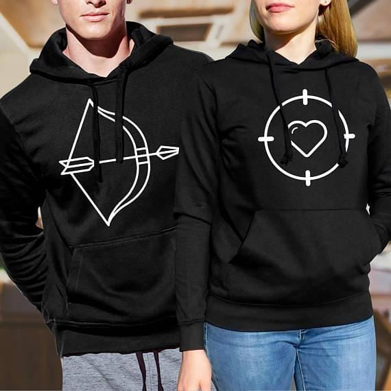 Couple hoodies Love arrow