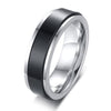 Black and silver wedding rings