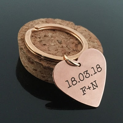 Custom Engraved Heart Keychains