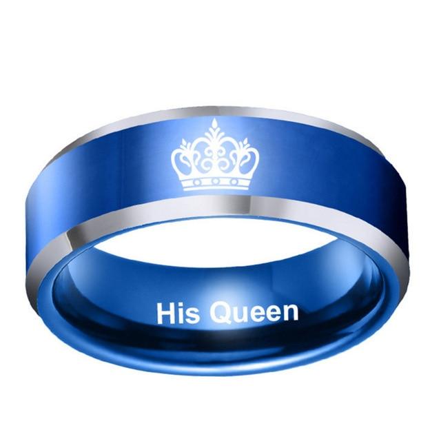 Blue queen and King rings for couple