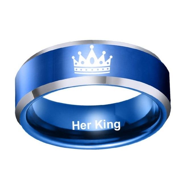 Blue queen and King rings for couple
