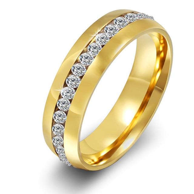 Wedding ring set on finger