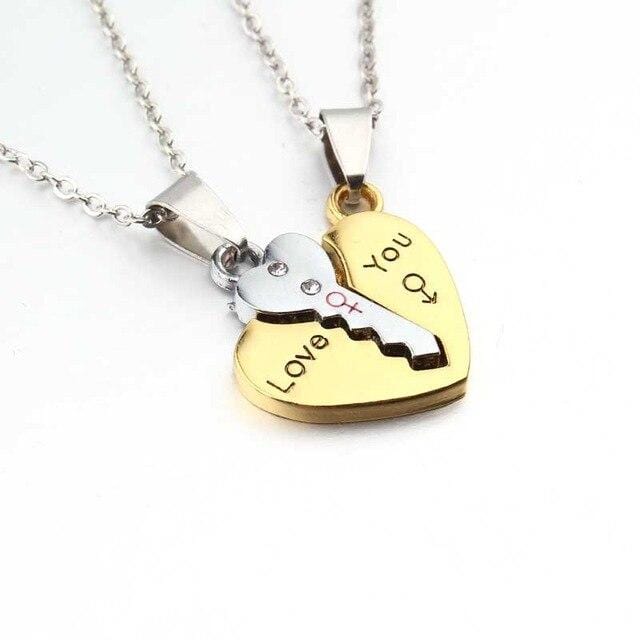 My Couple Goal Lock and Key Couple Necklace