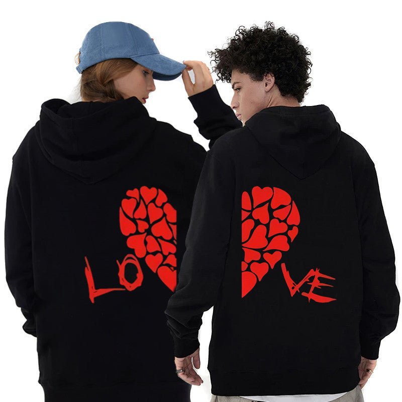 Matching couple hoodies heart
