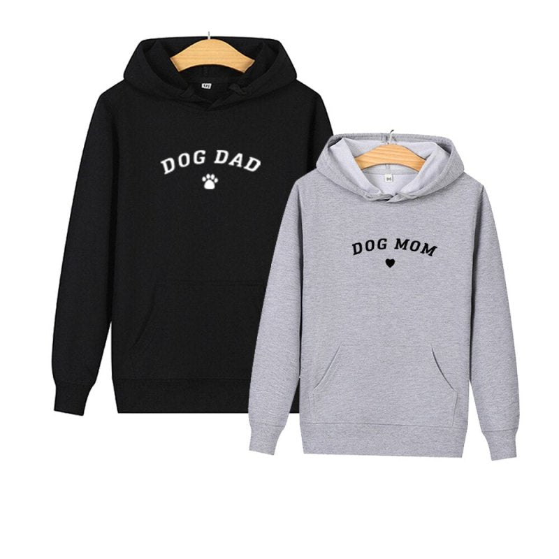 Dog mom dad couple hoodie