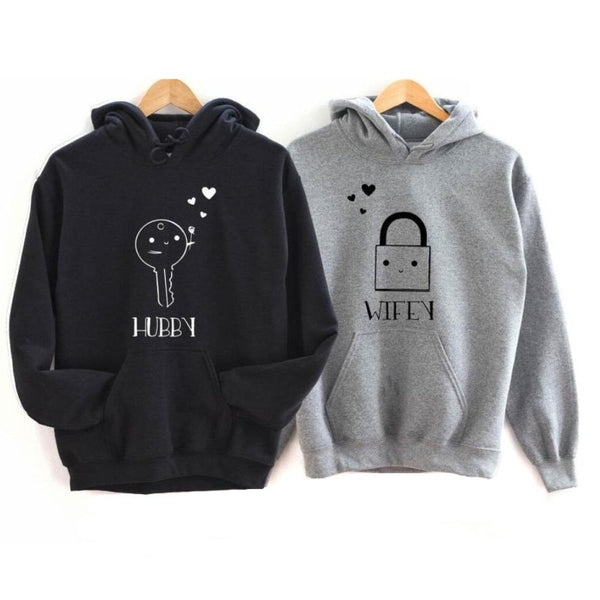 Cute couple hoodies lock My Couple Goal