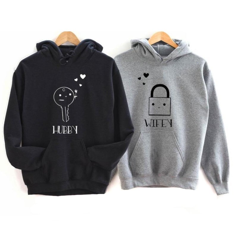 Cute couple hoodies lock My Couple Goal
