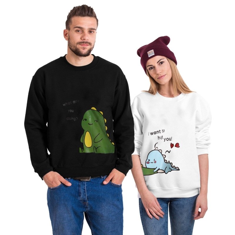 Dinosaur couple sweatshirt
