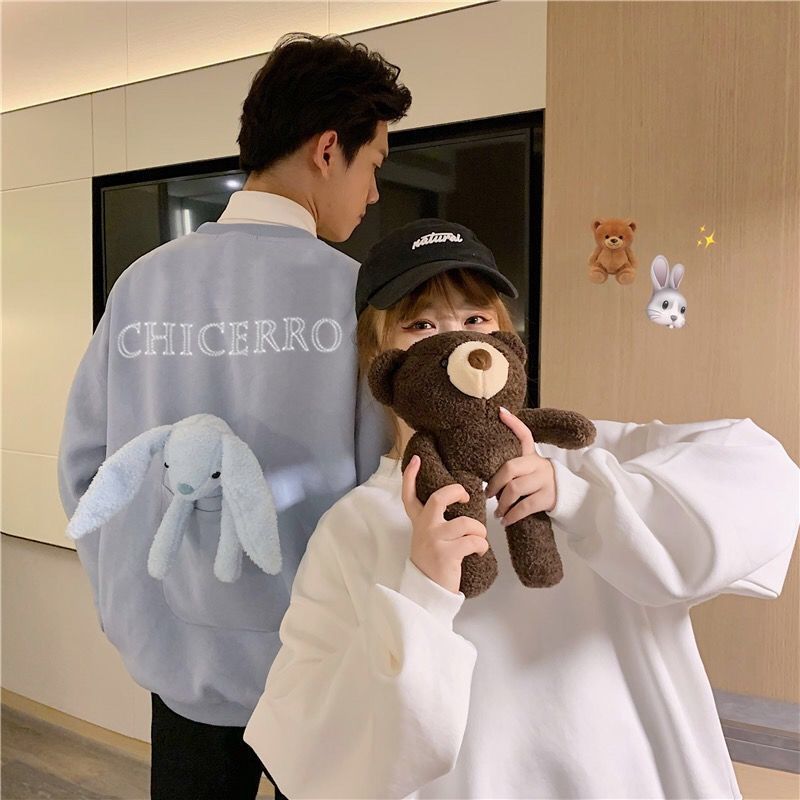 Plush couple sweatshirt