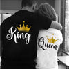 King and queen couple t shirts gold crown