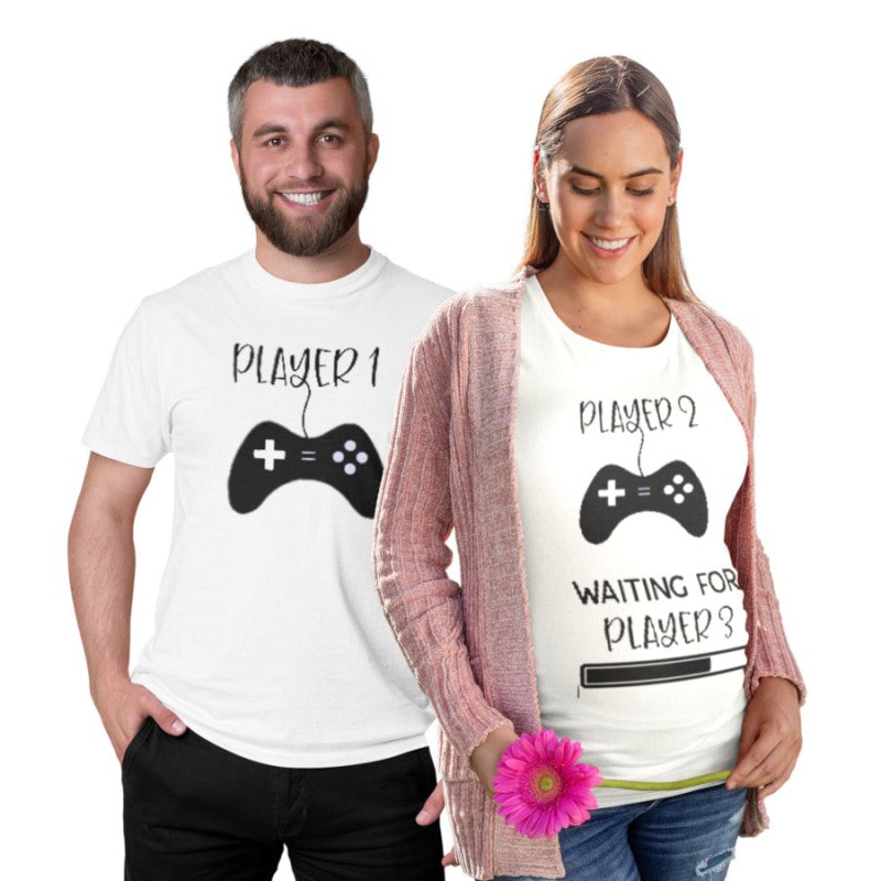 Pregnant Geek Couple Shirts